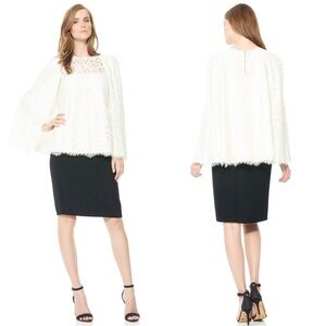 Tadashi Shoji PETREL BLOUSE in Ivory Size 10 (NWT)